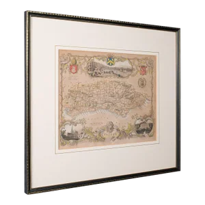 1860's Antique County Map Sussex