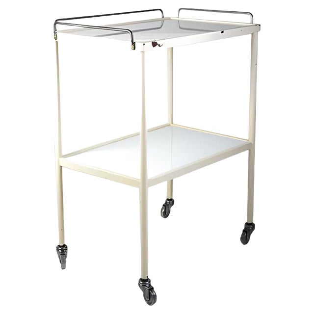 Mid-Century Opaxit Glass Medical Trolley Set of 2, 1960s For Sale