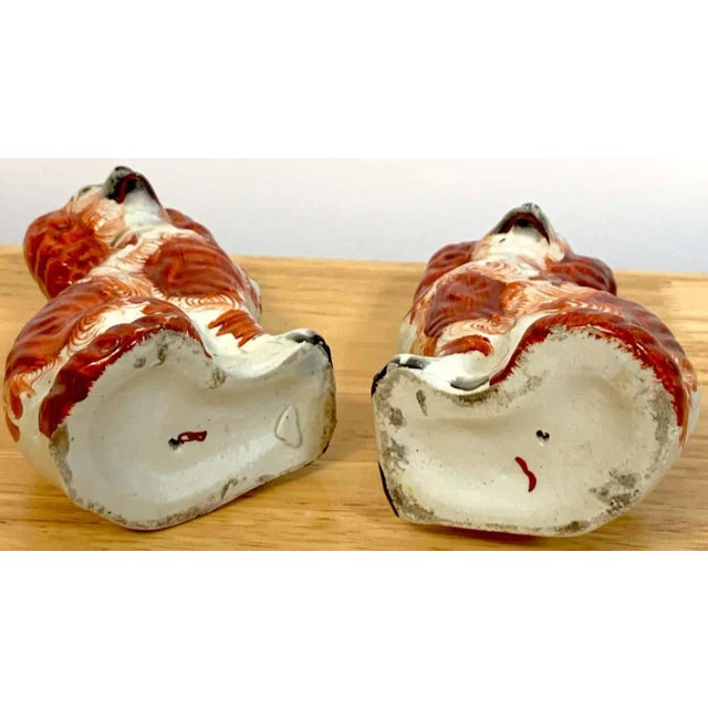 Victorian 19th Century Red Staffordshire Spaniels - a Pair For Sale - Image 3 of 7