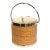 Mid Century Hollywood Regency Raffia Wrapped Brass Plated Ice Bucket by Kraftware New York C. 1970's For Sale