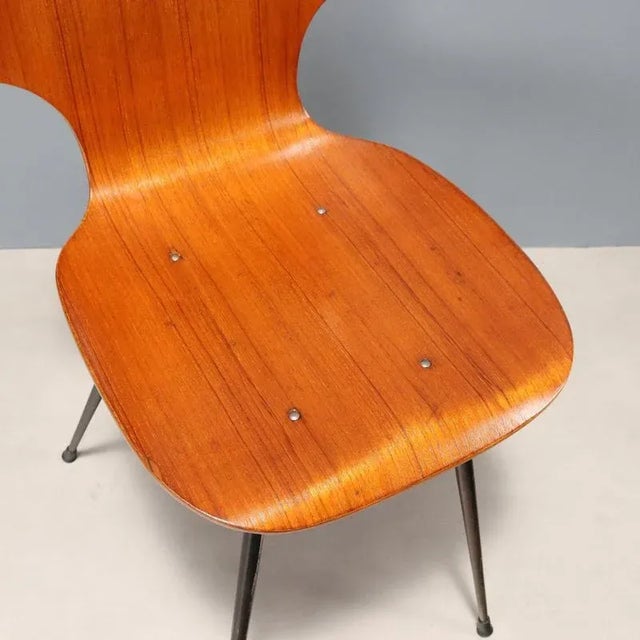Vintage Italian Chair in Curved Plywood, 1960s For Sale - Image 5 of 9