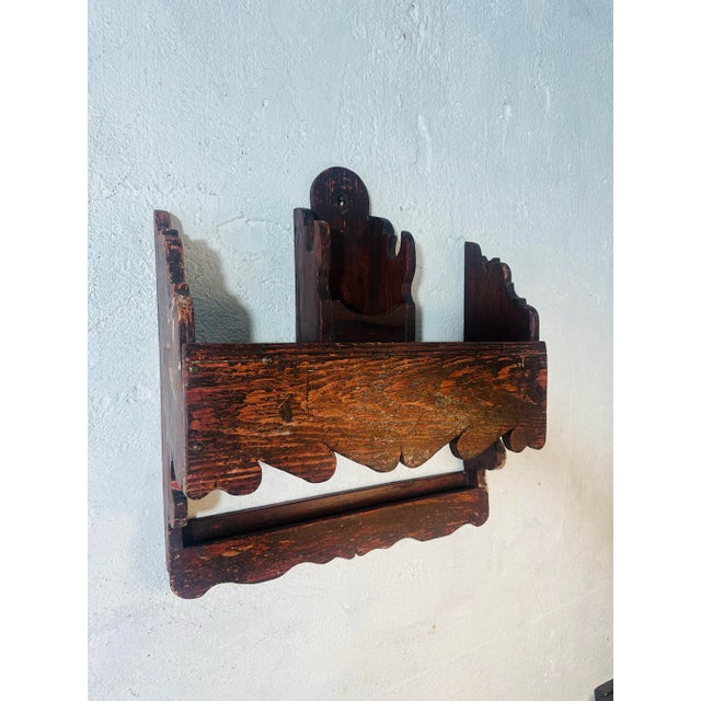 1920s Handmade Wooden Wall Rack For Sale - Image 5 of 9
