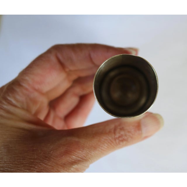 Silver Late 20th Century Rare Silver Plate Sanborns Double Jigger Holloware Barware With Etched Design For Sale - Image 8 of 8