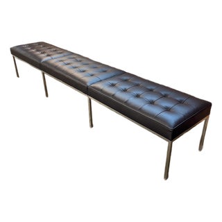 Florence Knoll Bench for Knoll, New Leather Upholstery For Sale