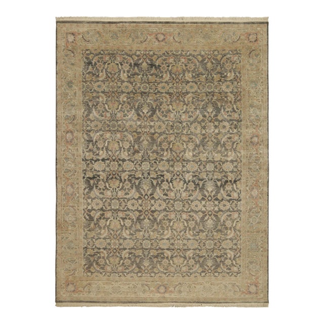 Rug & Kilim’s Herati Style Rug With Gray, Blue and Beige-Brown Floral Patterns For Sale