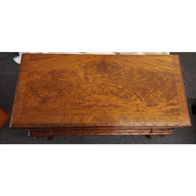 French Antique French Carved Flame Mahogony Server Chest For Sale - Image 3 of 9