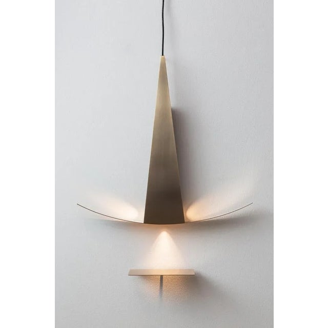 Laghee vela pendant light by luce tu limited edition of 100 pieces. Dimensions: d 5,6 x w 67,3 x h 177 cm. Materials:...