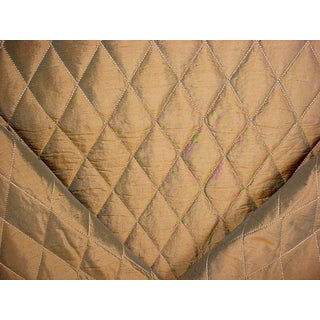 Kravet Silk Quilt Metallic Antique Gold Matelasse Upholstery Fabric - 2y (16-3/4) Yards For Sale