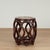 Standout pair of mid century Chinese stands hand carved in mahogany with painted faux stone inset tops.