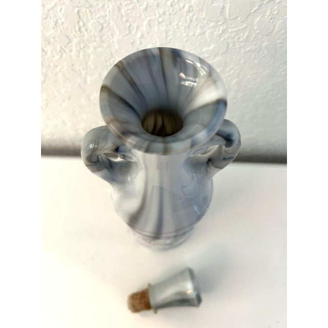 1970s 1970s Blue Slag Glass Discus Thrower Decanter For Sale - Image 5 of 6