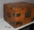Oak chest with iron hoops, lock with key, waxed finish, interior is compartmentalized, 18th century, overall in very good...