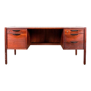 Jens Risom Mid-Century Modern Teak Desk For Sale