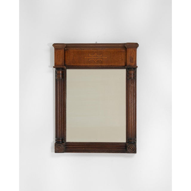19th Century France Renaissance Brown Wood Mirror For Sale - Image 4 of 8