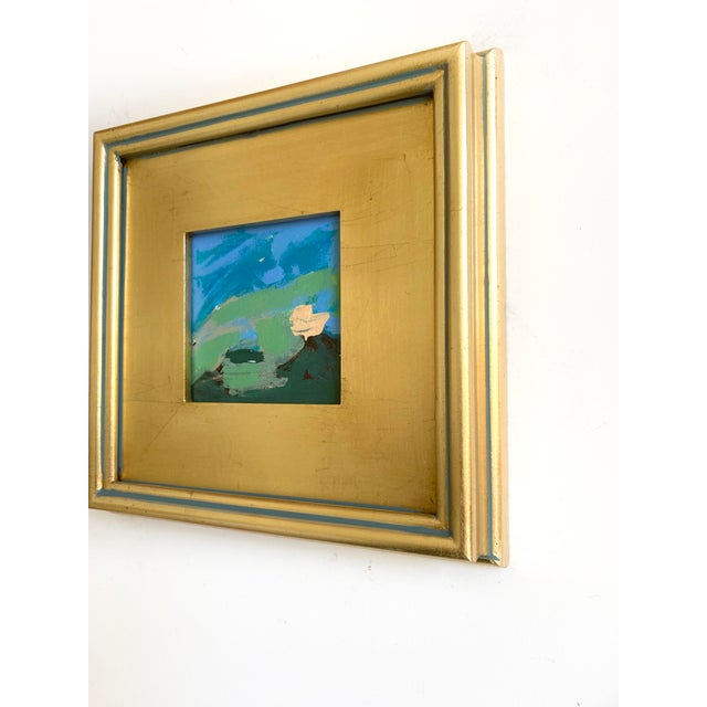 "Blue Sky" Pair of Framed Mini Paintings by Jessalin Beutler For Sale - Image 4 of 5