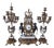 Lancini Clock with Louis XVI Style Candlesticks, 1940s, Set of 3 For Sale