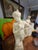 Neoclassical Pair of Mid 20th Century Female Figural Marble/Alabaster Carved Table Lamps For Sale - Image 3 of 8