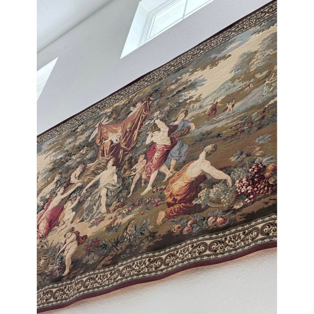 Monumental Flemish-Style Figural Tapestry Wall Hanging, 12 Ft. Wide For Sale - Image 4 of 6