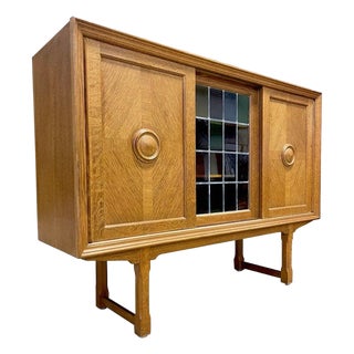 Danish Scandinavian Oak Tall Cabinet or Sideboard For Sale
