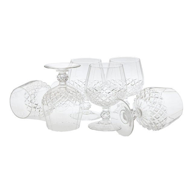 1970s Crystal Brandy Snifters- Set of 6 For Sale