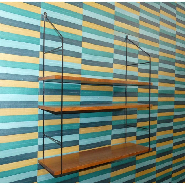 Vintage String Shelf in Walnut, 1960s For Sale - Image 9 of 12