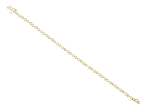Heart Shaped Diamond Tennis Bracelet 14k Yellow Gold