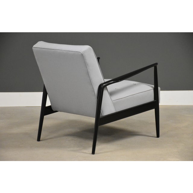 1960s 1960s Danish Modern Ebonized Black and Grey Lounge Chair Kofod Larsen Style For Sale - Image 5 of 5