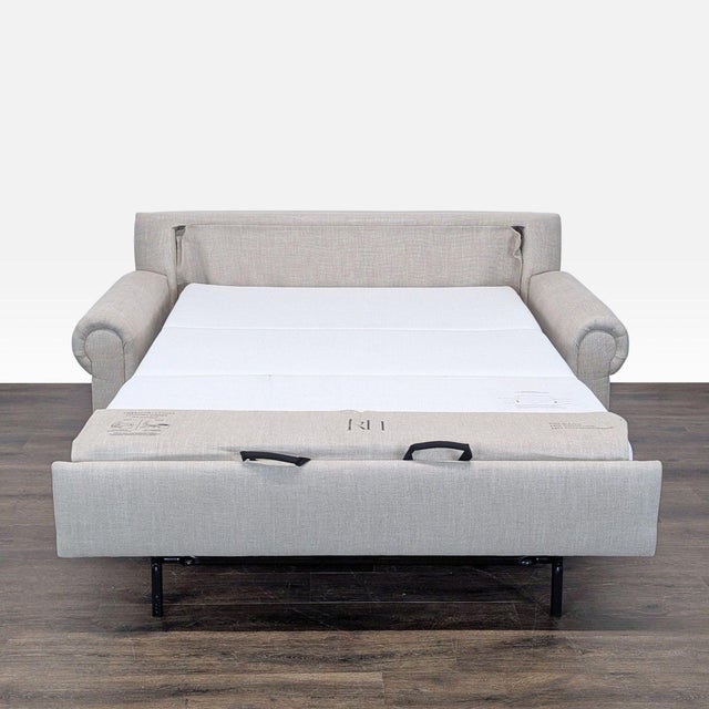 Traditional Restoration Hardware Lancaster Light Gray Queen Sleeper Sofa – Comfortable Pull-Out Bed For Sale - Image 3 of 9