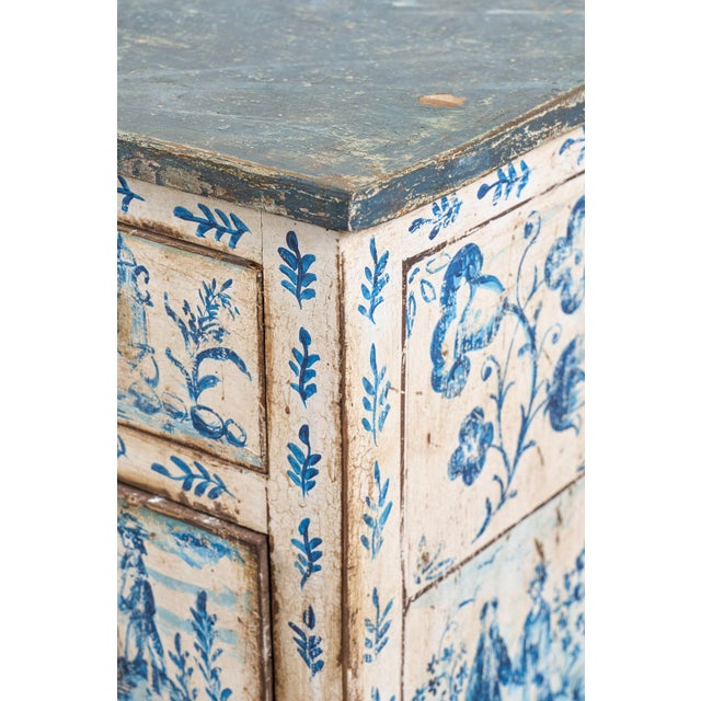 19th Century Delft Painted Italian Commode (C. 1840) For Sale - Image 11 of 12