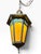 1970s Vintage Gothic 6 Panel Stained Glass Swag Lamp Hanging Lantern For Sale - Image 5 of 9