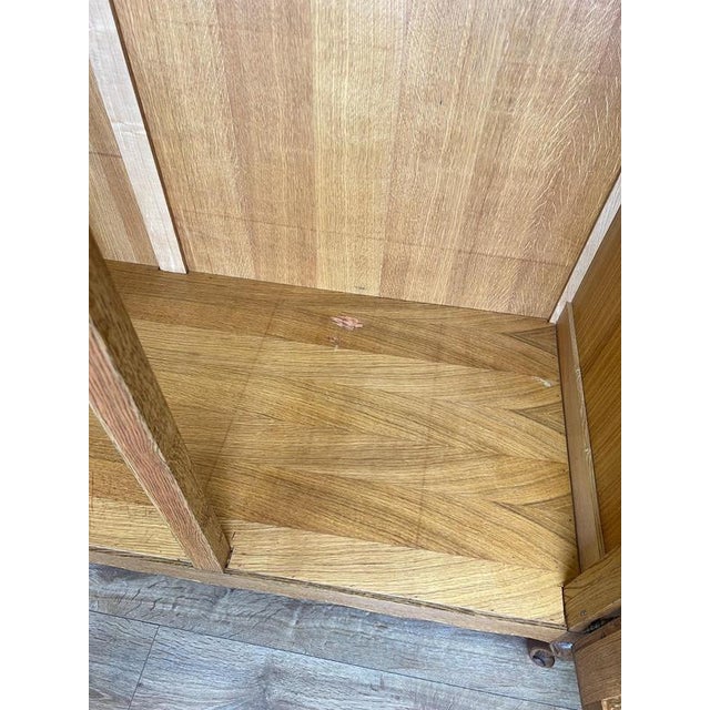 Vintage French Louis XVI Oak Four Door Carved Armoire For Sale - Image 10 of 12