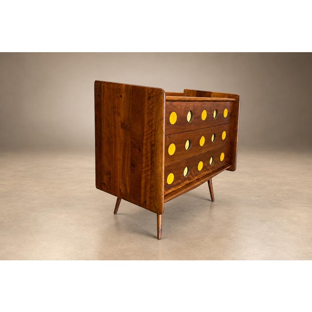 Mid-Century Modern Brazilian Modern Imbuia Chest of Drawers by Móveis Cimo, Brazil, 1950s For Sale - Image 3 of 18
