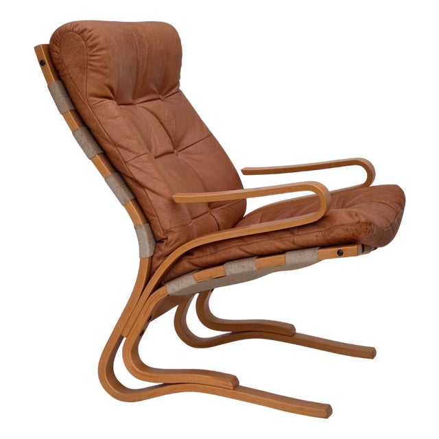 Norwegian Model Kengu Armchair in Leather from Rybo Rykken & Co, 1970s For Sale