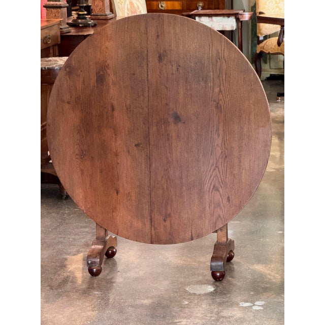 French 19th Century French Oak Wine Table With Tilt Top For Sale - Image 3 of 12