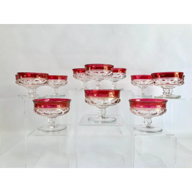 Vintage Show Stopper Pink Cranberry King's Crown Glassware Set - Set of 44 For Sale - Image 10 of 12