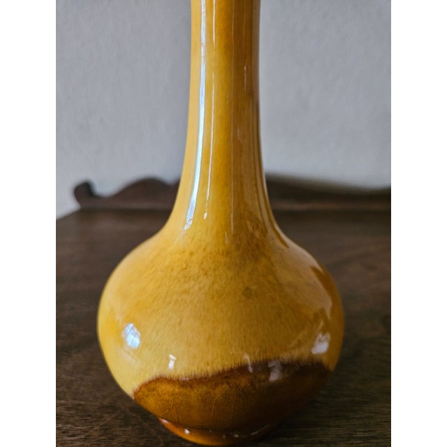 Haeger Mid 20th Century Haeger Yellow and Brown Glazed Bud Vase For Sale - Image 4 of 13