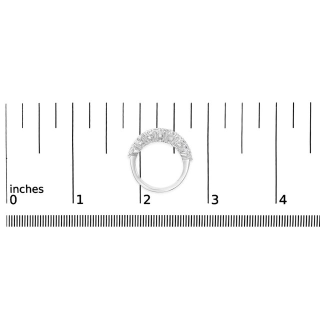 .925 Sterling Silver 2.0 cttw Lab Grown Diamond Scattered Band Ring (F-G Color, VS1-VS2 Clarity) - Ring - Size 6 For Sale In New York - Image 6 of 6