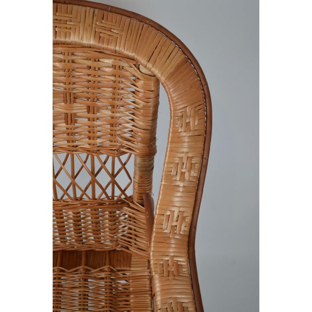 French Provincial Rattan Armchair For Sale - Image 12 of 16