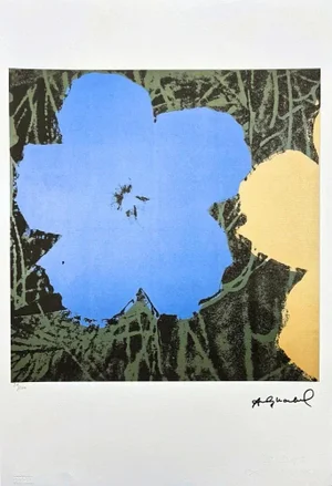 After Andy Warhol, Flowers Blue-Yellow, 1980s, Lithograph
