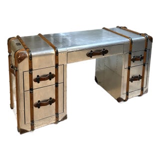 Timothy Oulton Tom Richards Trunk Desk — Polished Aluminum | Discontinued For Sale