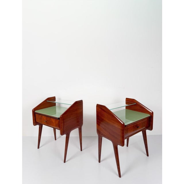 1950s Mid-Century Modern Italian Nightstands in the style of Dassi, 1950s, Set of 2 For Sale - Image 5 of 18