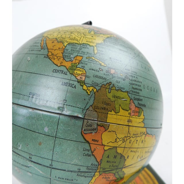 Vintage 1930's Metal Astrological World Globe 6 In For Sale - Image 11 of 11