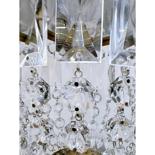 Metal Vintage 1950s Italian Brass Basket Chandelier For Sale - Image 7 of 9