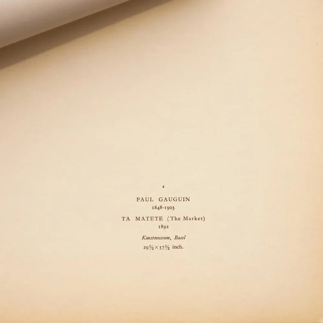 1940s 1940s After Paul Gauguin, "The Market" First Edition Swiss Full-Color Print For Sale - Image 5 of 8