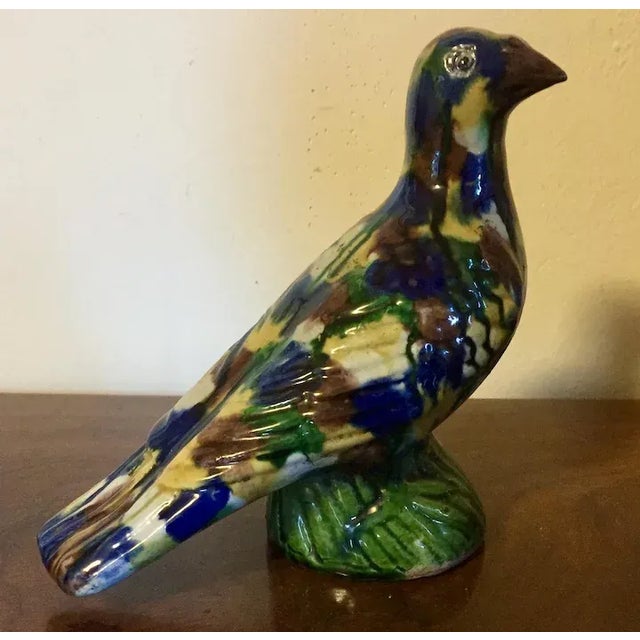 Chinese Antique 19th Century Chinese Porcelain Glazed Bird Figure For Sale - Image 3 of 11