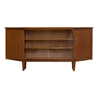 British Teak and Glass Cabinet, 1960s For Sale
