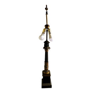 19th C. Louis Phillipe Ormolu and Bronze Electrified Oil Base Table Lamp, Guillemain Brevete For Sale