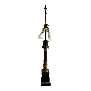 19th C. Louis Phillipe Ormolu and Bronze Electrified Oil Base Table Lamp, Guillemain Brevete