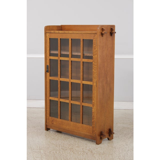 Mission Stickley Mission Oak 1 Door Bookcase For Sale - Image 3 of 18