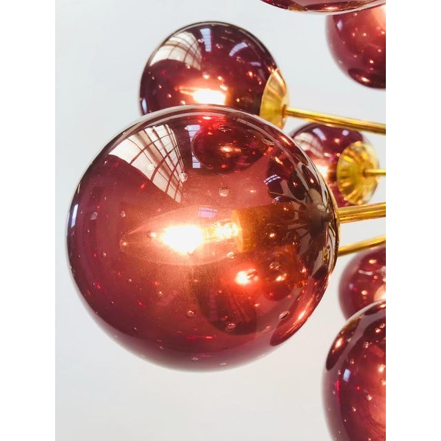 21st Century Ovale Natural Brass Amethyst Bubbles Murano Sputnik Chandelier by Fabio LTD For Sale - Image 6 of 6
