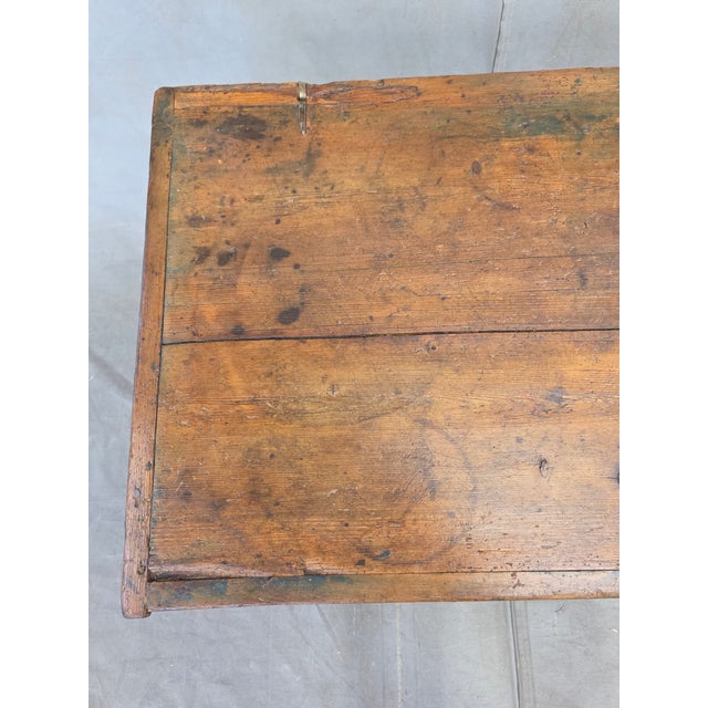 Antique 19th Century German or Austrian Original Blue Painted Pine Blanket Chest For Sale - Image 11 of 17